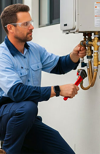 Plumber Working Water Heater